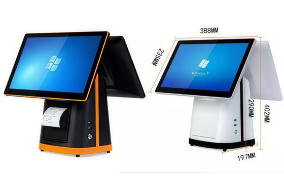 Υψηλή φωτεινότητα 300cdm2 15.6 ιντσών Διπλή οθόνη POS μηχανή για λιανικό εμπόριο και εστιατόριο